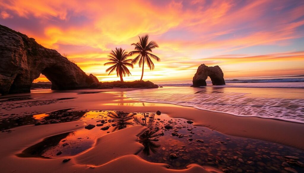 Natural Bridges State Beach sunset